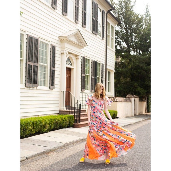 STAUD BAYA DRESS ABSTRACT PEACH BLOSSOM DRESS - Picture 13 of 13